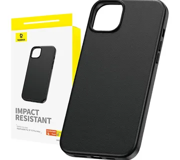 Phone Case for iPhone 15 ProMax Baseus Fauxther Series (Black) - Strmec, Sveta Nedelja