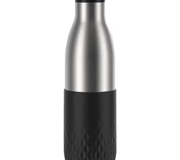 Emsa Bludrop sleeve insulated drinking bottle 0.7 liters, thermos bottle (black, stainless steel, silicone sleeve) - Strmec, Sveta Nedelja