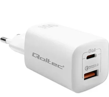 Qoltec 50765 mobile device charger Laptop, Portable gaming console, Power bank, Smartphone, Smartwatch, Tablet White AC Fast charging Indoor - Strmec, Sveta Nedelja