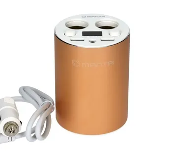 MANTA punjač za auto, postavljanje u držač za čašu, 2xUSB + 2 x upaljač USC9001 - 03050035 - Strmec, Sveta Nedelja