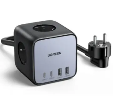 UGREEN DigiNest Cube, 65W, 3x ŠUKO, 2x USB-C, 2x USB-A, 1.8m, crno sivi - Strmec, Sveta Nedelja