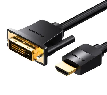 HDMI to DVI (24+1) cable Vention ABFBI 3m, 4K 60Hz/ 1080P 60Hz (black) - Strmec, Sveta Nedelja