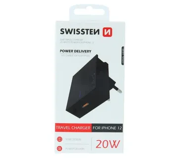 SWISSTEN punjač za AC220, 1xUSB-C, 3A, 20W, crni - 03100037 - Strmec, Sveta Nedelja