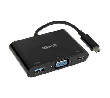 Akasa Type-C to VGA converter with USB 3.0 Type-A port AK-CBCA02-15BK - Strmec, Sveta Nedelja