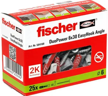 Fischer EasyHook Angle DuoPower 6x30 (white, 25 pieces, with EasyHook angle hook) - Strmec, Sveta Nedelja