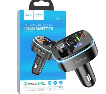 hoco. FM modulator, E62,Bluetooth,12/24 V,2xUSB, 1xUSB-C,PD20W - E62 Fast - Strmec, Sveta Nedelja