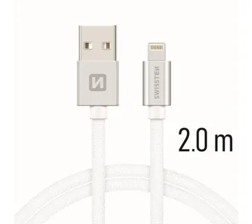 SWISSTEN kabel USB/Lightning, platneni, 3A, 2m, srebrni - 03080101 - Strmec, Sveta Nedelja