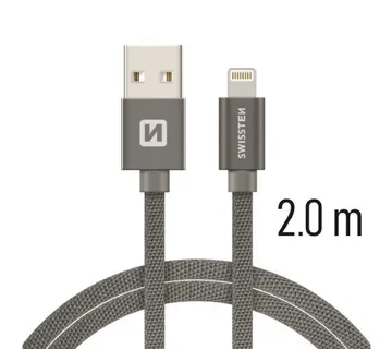 SWISSTEN kabel USB/Lightning, platneni, 3A, 2m, sivi - 03080034 - Strmec, Sveta Nedelja