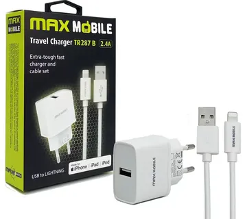 MAXMOBILE KUĆNI PUNJAČ SET 2U1 IPHONE LIGHTNING-USB 2.4A MFI Apple TR287B - Strmec, Sveta Nedelja