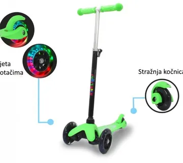 Jamara romobil za djecu, 3 kotača, svjetla na kotačima, zeleni - 21010023 - Strmec, Sveta Nedelja
