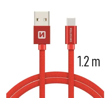 SWISSTEN kabel USB/USB-C, platneni, 3A, 1.2m, crveni - 03080052 - Strmec, Sveta Nedelja