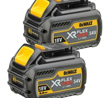 DEWALT XR FLEXVOLT Battery Starter Kit DCB546T2, 54 Volt yellow/black, 2 pieces, 54 Volt 2Ah or 18 Volt 6Ah - Strmec, Sveta Nedelja