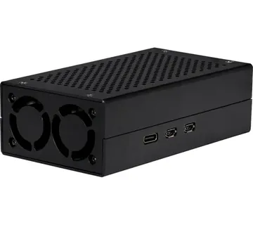 Joy-IT aluminum housing for Raspberry Pi 5 M2-HAT (black, incl. active cooler) - Strmec, Sveta Nedelja