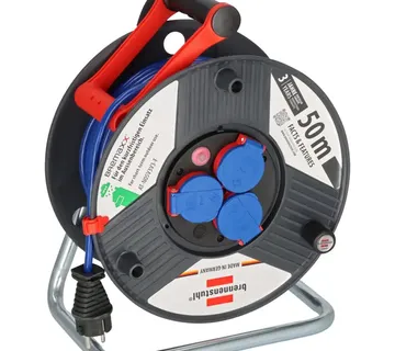 Brennenstuhl Garant IP44 outdoor cable reel, 3-fold (black/blue, 50 meters) - Strmec, Sveta Nedelja