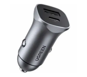 UGREEN auto punjač, 24W, USB-C PD+USB-A QC, srebrni - Strmec, Sveta Nedelja