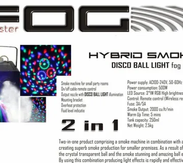 Fog master Hybrid Disco ball smoke machine - cover
