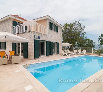 Kamena kuća s bazenom i pogledom na more - Brač, Brač