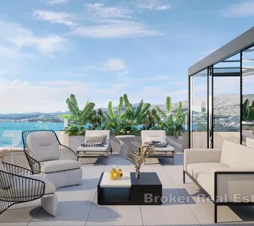 Luksuzan dvosoban penthouse stan s krovnom terasom - Žedno, Trogir