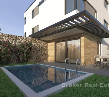 Dvoetažni apartman s vrtom i bazenom - Pag