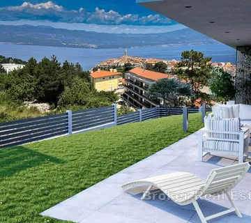 Apartman s pogledom na more, bazenom i dodatnim studio apartmanom - Krk