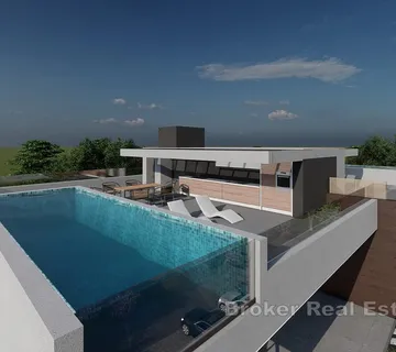 Penthouse s bazenom i krovnom terasom blizu mora - Nin