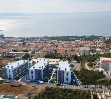 Moderni trosobni apartman u novogradnji s pogledom na obalu - Makarska