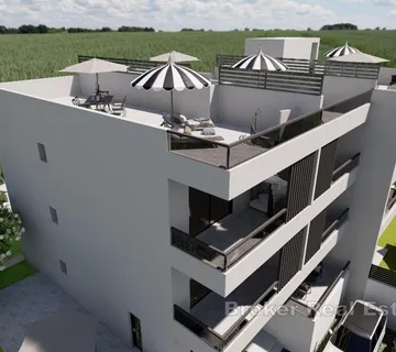 Penthouse s krovnom terasom i pogledom na more - Žedno, Trogir