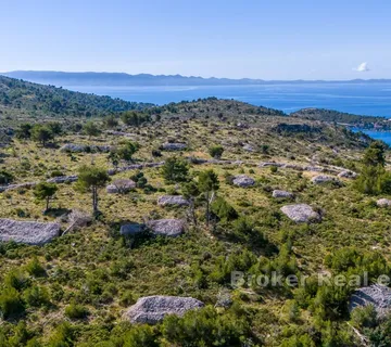 Prostrano poljoprivredno zemljište s pogledom na more - Brač, Brač
