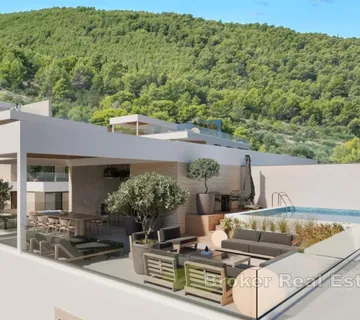 Luksuzan trosoban penthouse stan s pogledom na more - Žedno, Trogir
