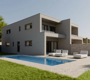 Moderna dvojna kuća s bazenom i pogledom na more - Krk