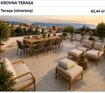 Hrvatska, Zadar, Pag, Povljana, 3-soban stan 200m2 Novogradnja, krovna terasa s bazenom i vanjskom kuhinjom