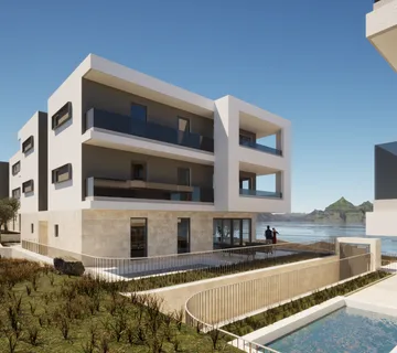 Hrvatska, Zadar, Vinjerac, dvosobni apartman s lođom okrenutom prema zapadu (30 m²) i pogledom na prirodu, zalazak sunca uključen, 450 m do plaže, C6 - cover