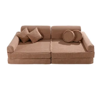 Velika modularna sofa za djecu - Premium korduroj, svijetlo ružičasta - cover