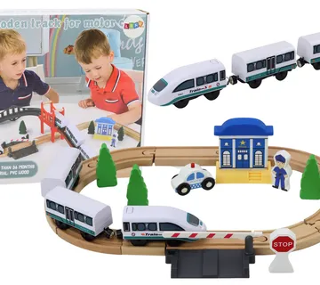 Drvena željeznička tračnica sa vlakom i rekvizitima - 3,2m - cover