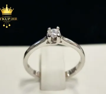 ZLATNI PRSTEN S DIJAMANTOM 0,15ct + CERTIFIKAT / R1, RATE ! - cover
