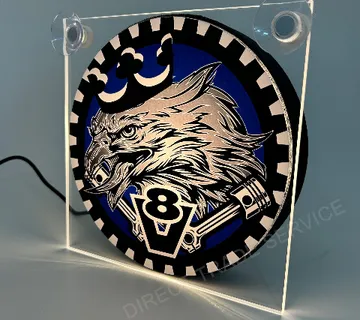 Lightbox deluxe “Eagle king of the road red” with USB connector - cover