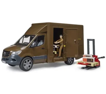 Bruder MB Sprinter UPS s vozačem, malim viličarem, paketima i 2 palete - cover