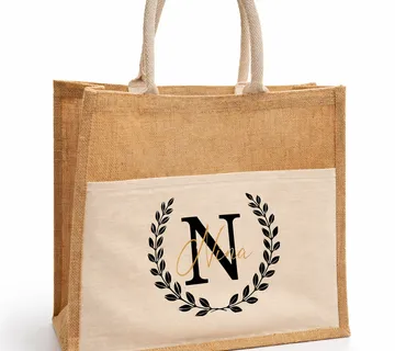 Jutena torba za plažu s prednjim džepom - cover