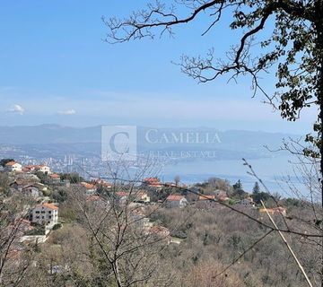 Opatija-Veprinac građevinski teren 1900 m2, panoramski pogled more! - cover