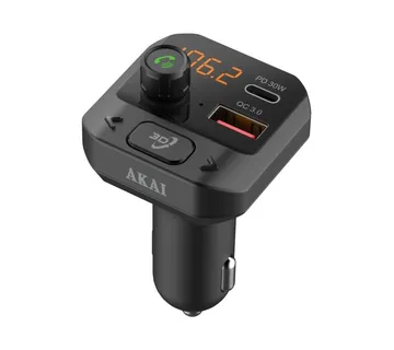 FM TRANSMITER AKAI FMT-40BT, Bluetooth, 12-24V - crni - cover