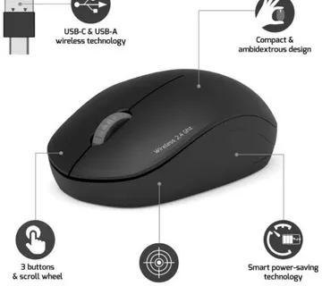Port miš OFFICE bežični USB-A/USB-C, crni - cover