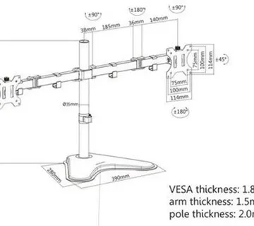 Manhattan nosač monitora 13"-32",8kg po monit,crni - Karlovac