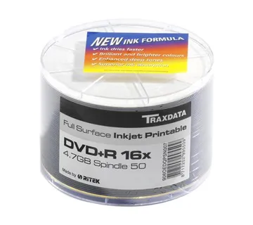 TRAXDATA OPTIČKI MEDIJ DVD-R 16X SPINDLE 50 WHITE FULL PRINTABLE - cover