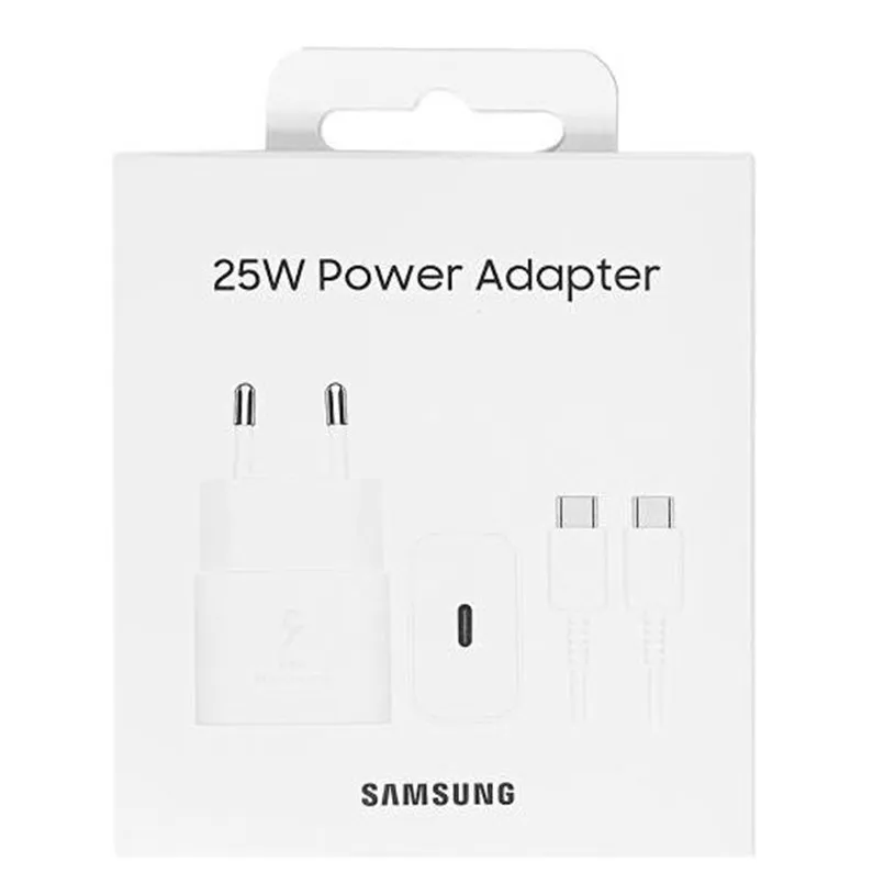 Adapter za napajanje SAMSUNG - kućni punjač Type-C 25W brzi GaN + kabel Type-C, bijeli, BLISTER - cover