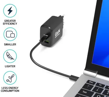 Port zidni punjač GaN 65W USB-C/USB-A, crni - Karlovac