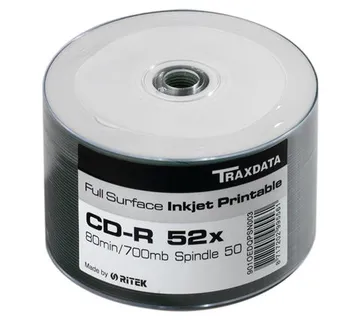 TRAXDATA OPTIČKI MEDIJ CD-R SPINDLE 50 WHITE FULL PRINTABLE - cover