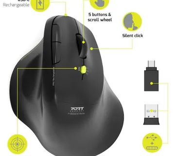 Port miš ERFO SOFT BT+WL, punjivi, crni - cover