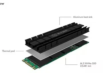 Cooler za M.2 SSD ICY BOX IB-M2HS-701, alu heatsink, 5mm - cover