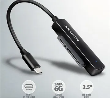 HDD DOD Ladica 2.5" SATA -> USB3.2, Black, ADSA-FP2C, AXA - cover