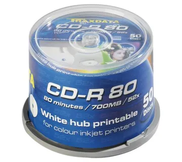 CD-R medij TRAXDATA 700MB 52x speed printable 50/1 spindle  bijeli - cover